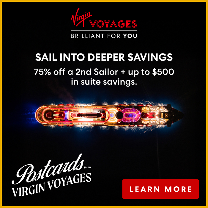 Virgin Voyages hasta 75% de descuento.